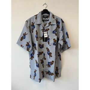 Vintage Rocawear Shirt Large Basketball Print Short Sleeve Button Up 90s Y2K